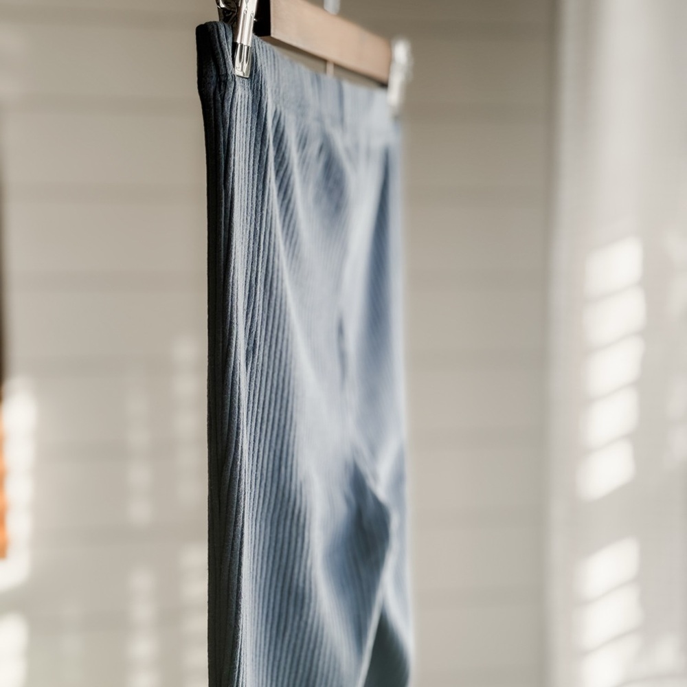 aerie Ribbed Wide-Leg Pants in Slate Blue - Picture 5 of 7